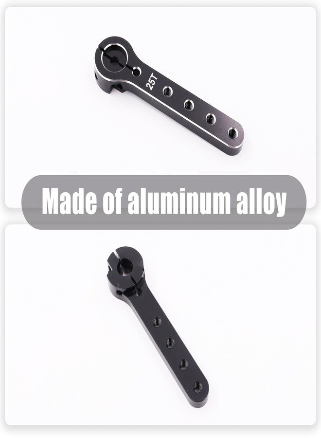 Raflot Servo Horn 56mm 25T Metal Servo Arm Extension Servo Horn for 30-100CC Balsa Airplanes 1/10 RC Crawler Car Boat Futaba HSP Wltoys Axial SCX10 Parts(2PCS Black) - Image 3